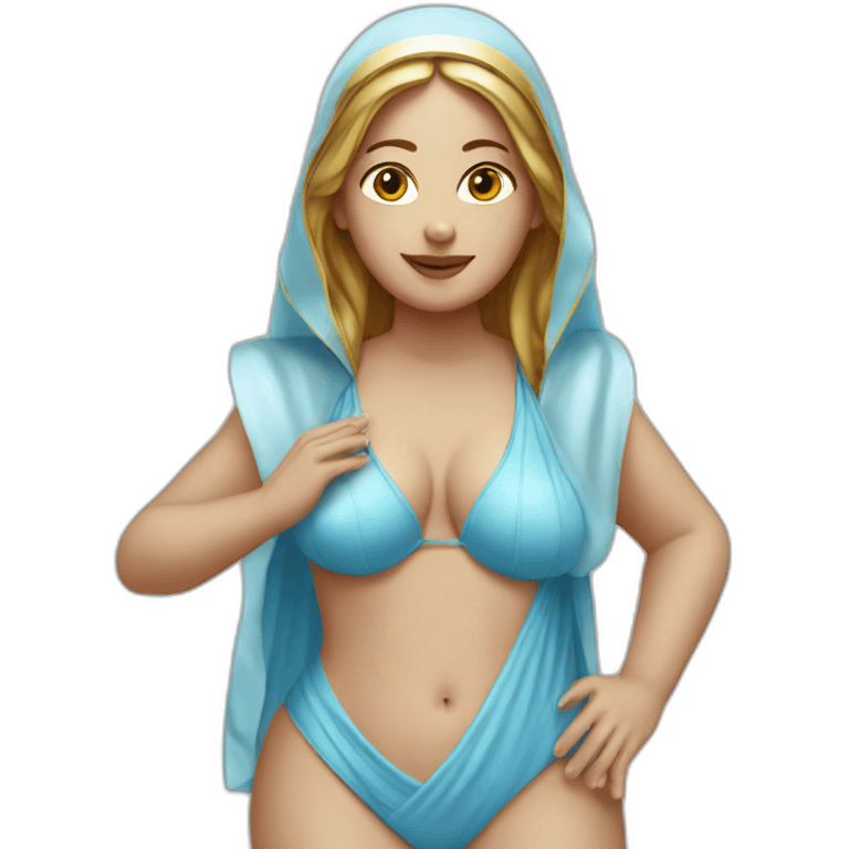 virgin-mary-in-swimsuit-with-halo emoji