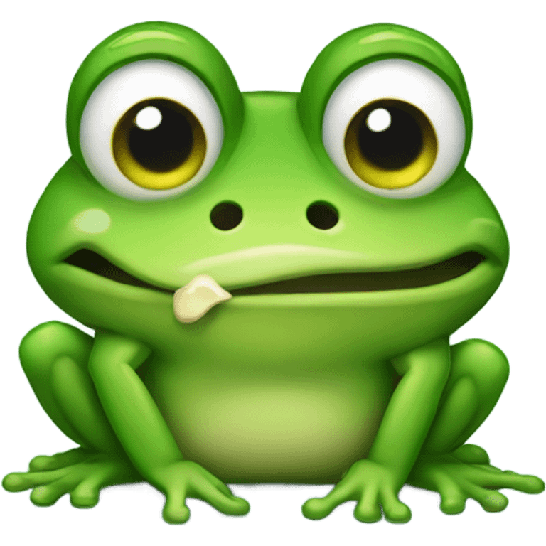 Sad and injured frog emoji