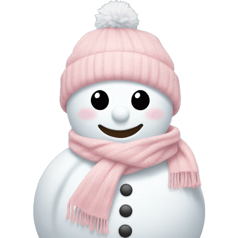 Snowman with light pink scarf  emoji