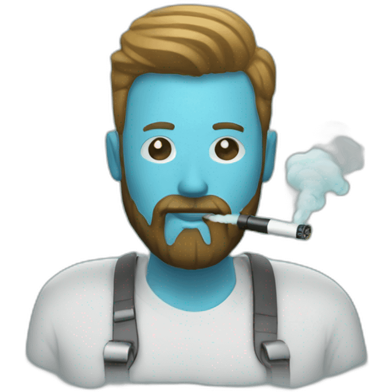 man with beard vaping emoji