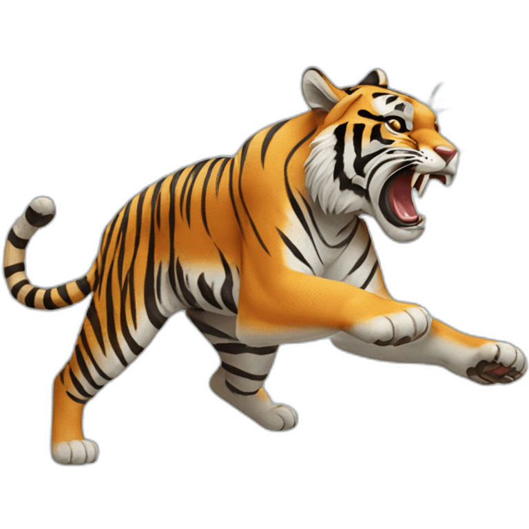 a tiger lunging at its prey emoji