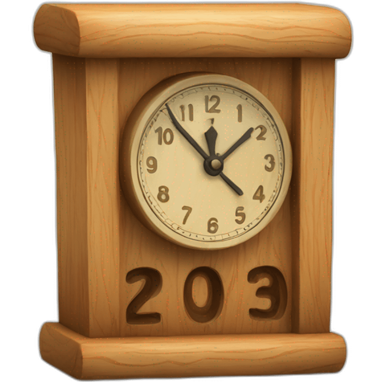 3d toon wooden timer emoji