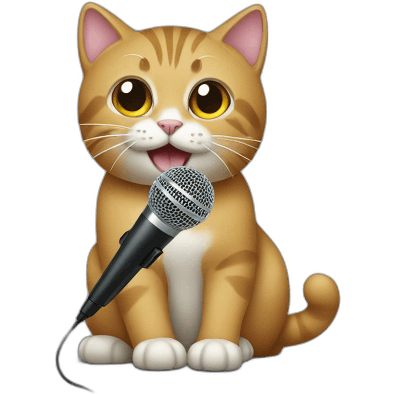 cat holding microphone emoji