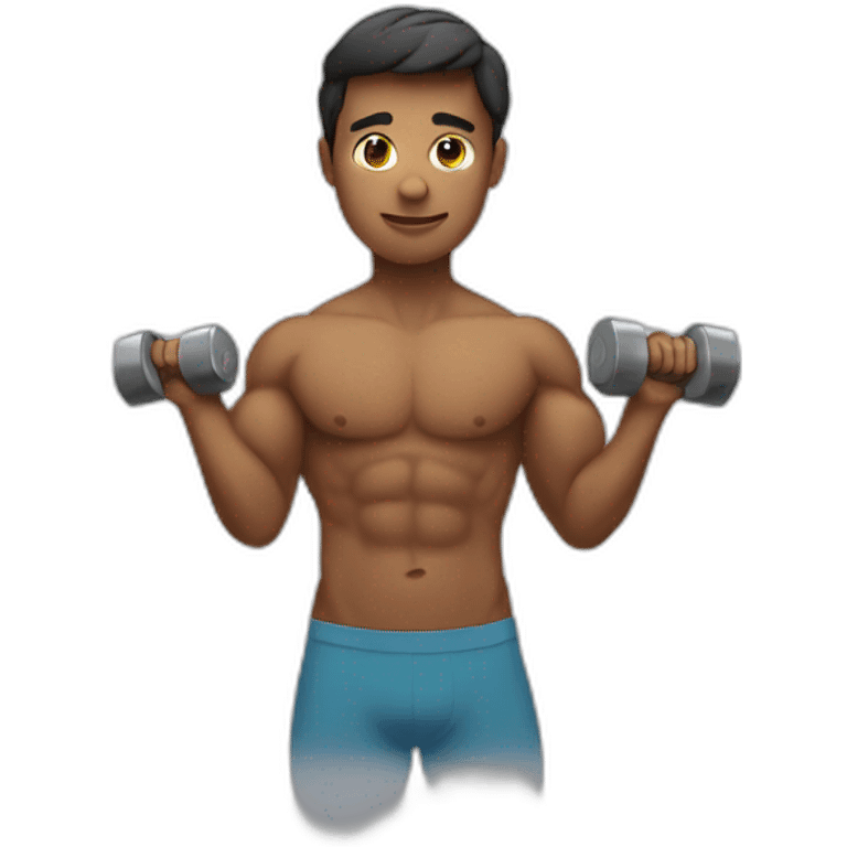 soft body lifting weights emoji