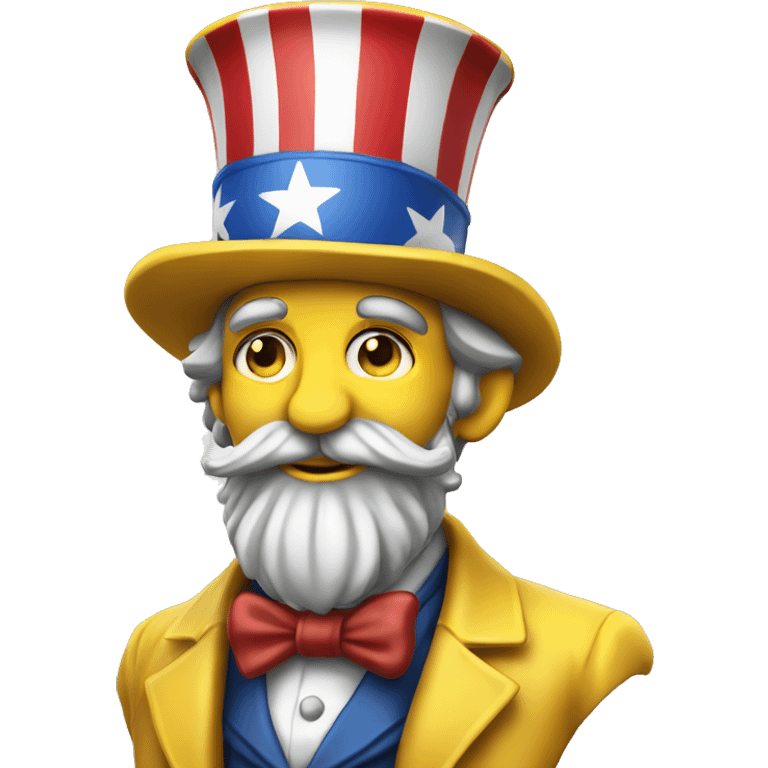 uncle sam yellow skin bust striped top hat grey beard emoji