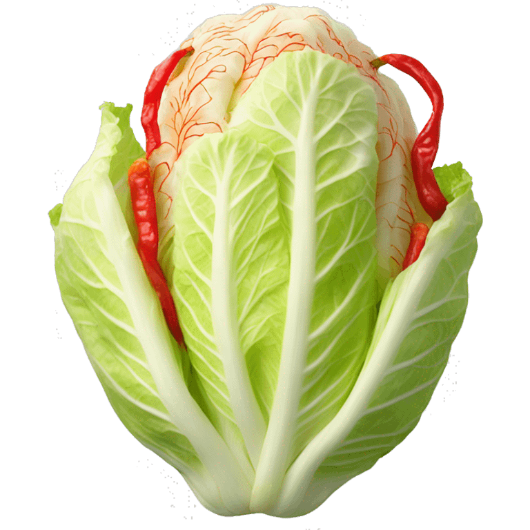 A napa cabbage with red pepper paste emoji