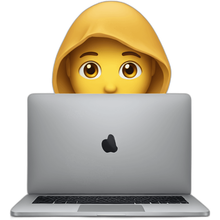 hiding behind an open laptop emoji