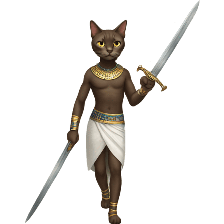 Cat Walk In Egypt have i hand a swords emoji