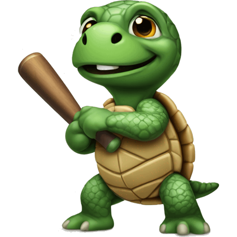 Turtle with baseball bat emoji