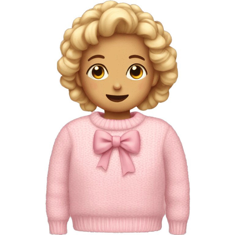 Soft pink sweater with bow  emoji