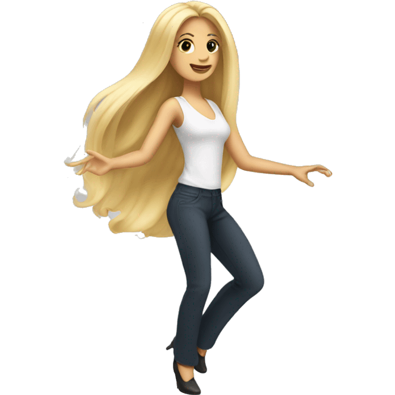 white woman with long blonde hair salsa dancing  emoji