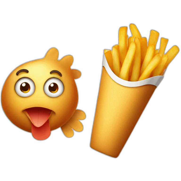 Chicken fry and French fries  emoji