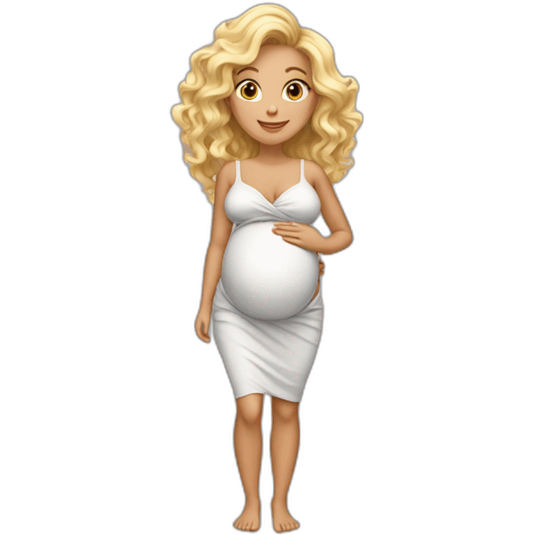 adorable pregnant blond full body women with beach-wave-hair emoji