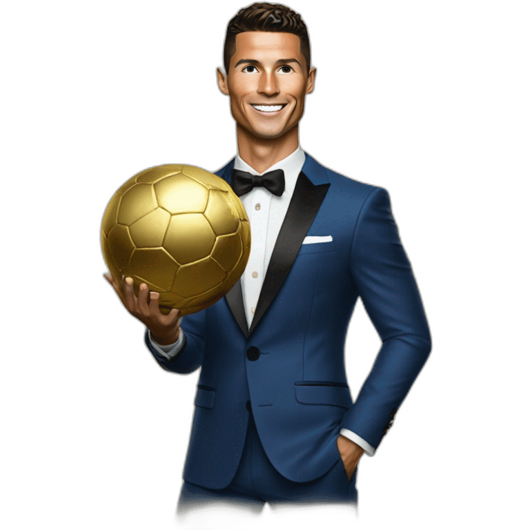 Cristiano avec le ballon d'or emoji