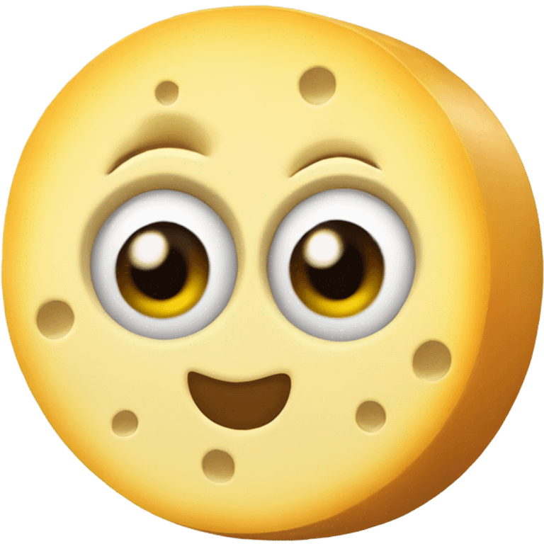 Cheese with big eyes emoji