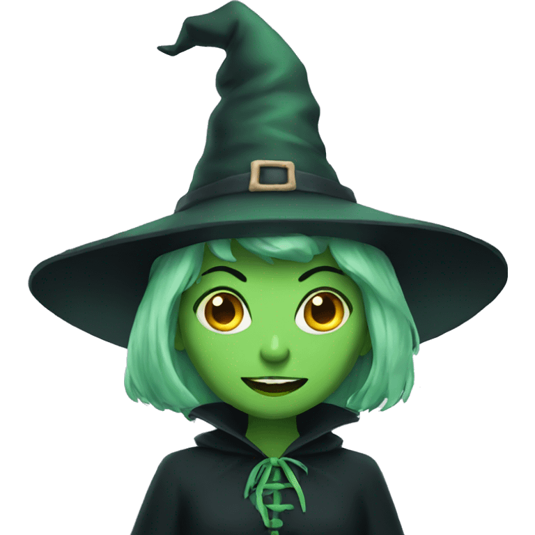 green scary witch emoji