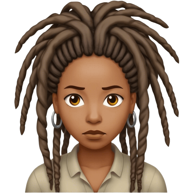 Black woman with locs mad emoji