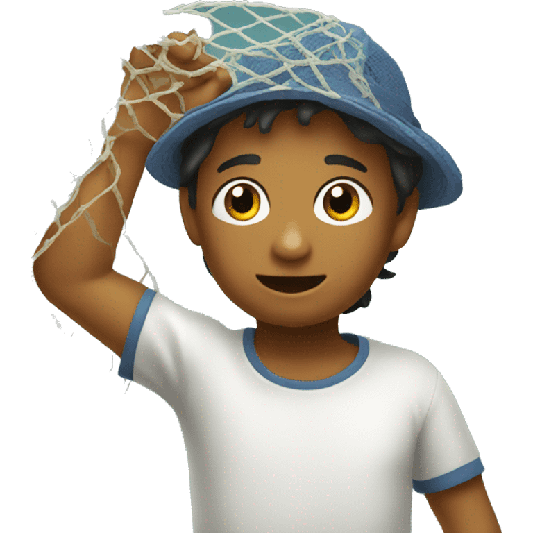 kids fishing net emoji