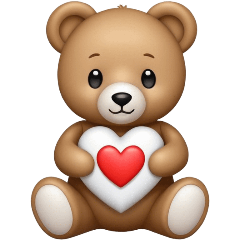 teddy bear with white heart  emoji