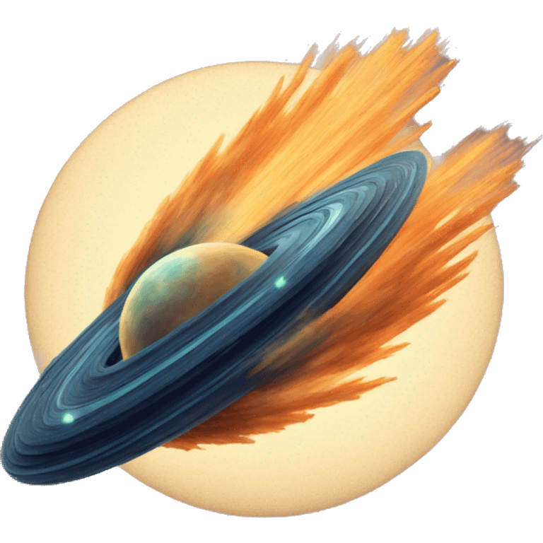 Vintage Planet comet streak motion blur emoji