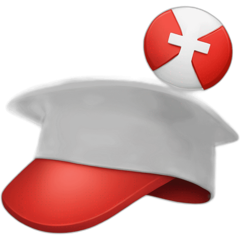 White Student cap with red medical cross  emoji