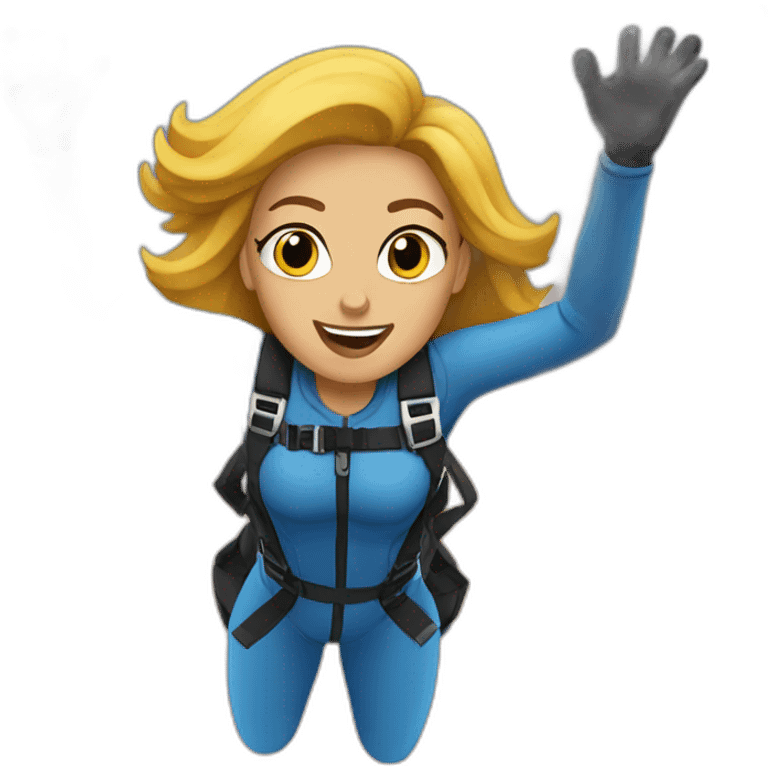 woman sky-diving emoji