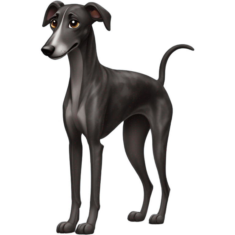 Greyhound dog black brindle emoji