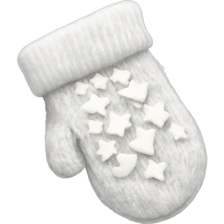 White aesthetic Christmas mittens emoji