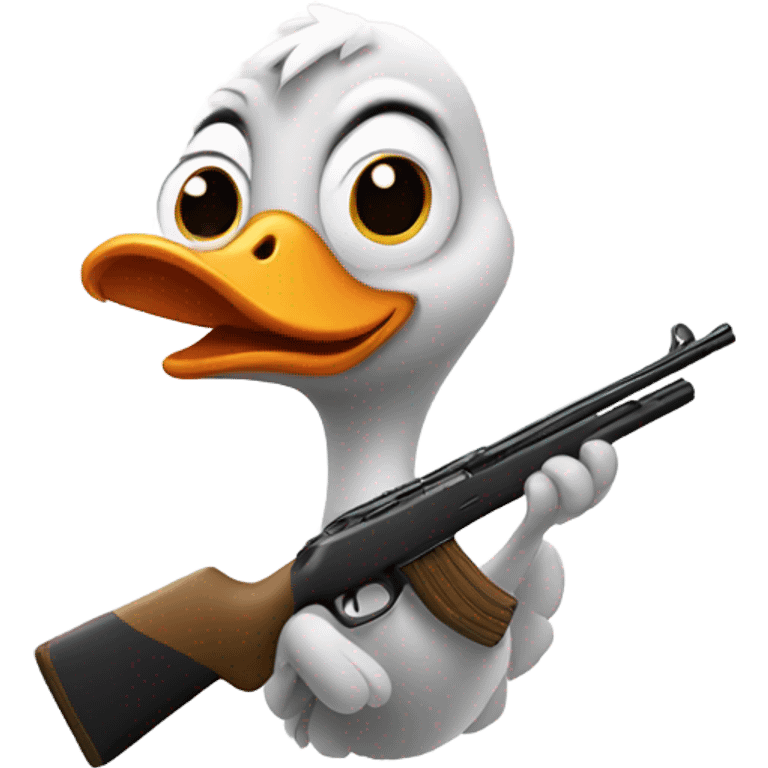 Silly goose with a shotgun emoji