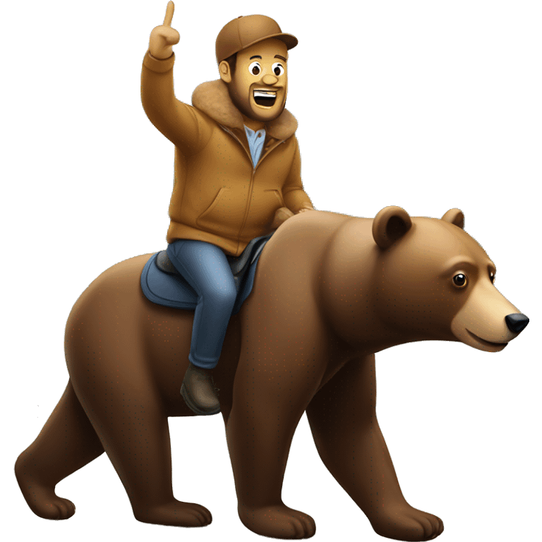 Poutine riding a bear emoji