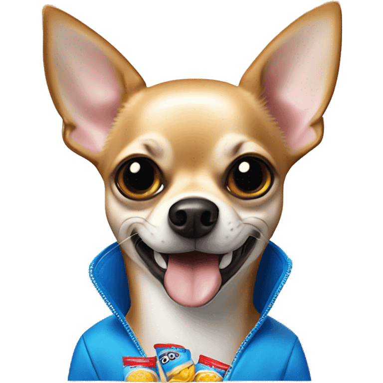 A Chihuahua with a Capri Sun in his hend￼ emoji