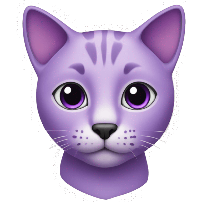 Purple cat with black eyes  emoji