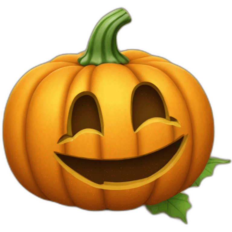 Pumkin leave with a smile emoji