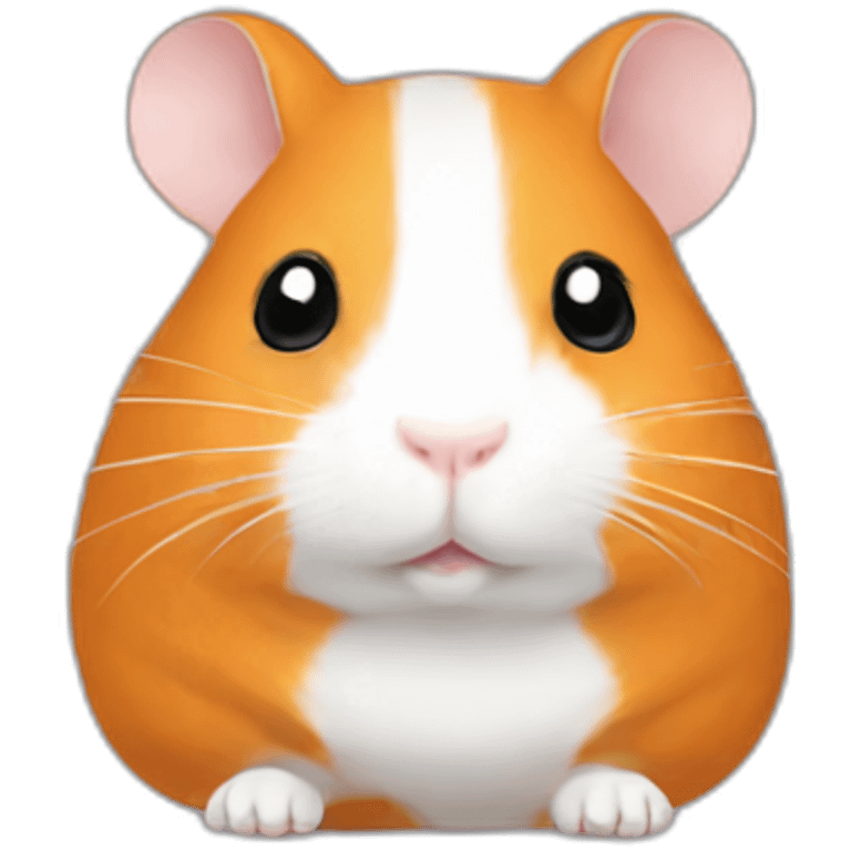 Orange with white stripe Hamster moody emoji