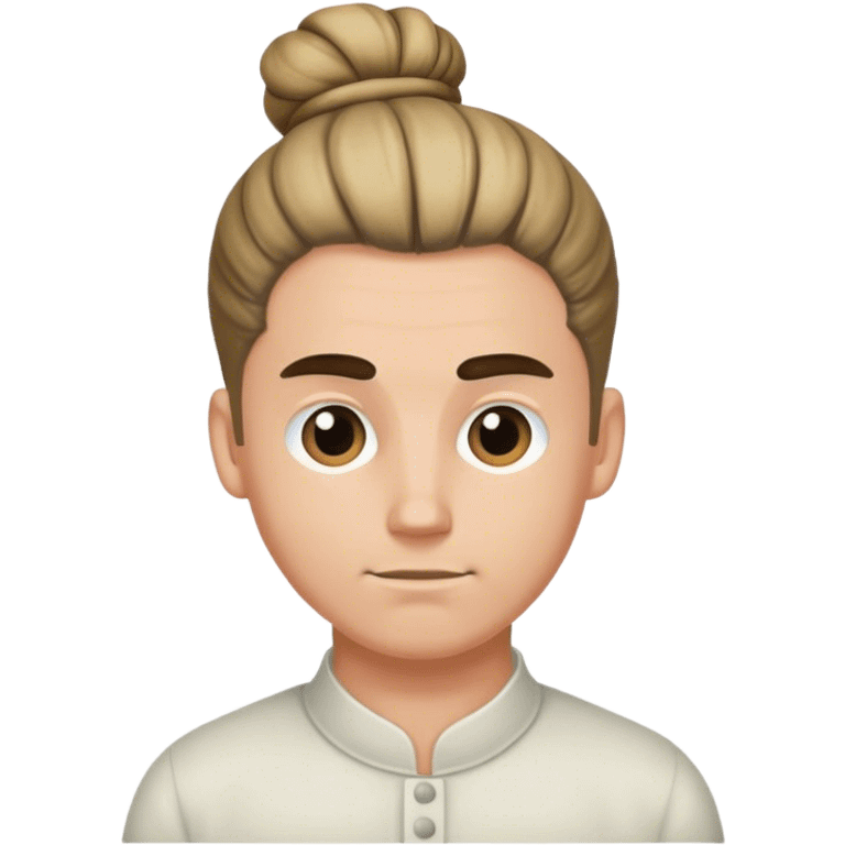 Make the man white with a hair bun emoji