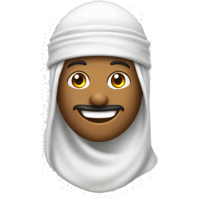 Smilie emoji with muslim cap emoji