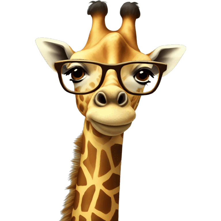 giraffe with glasses  emoji