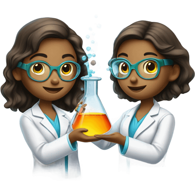 2 Girls doing science  emoji