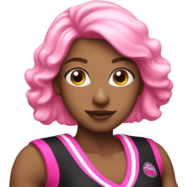 cheerleader with black and pink uniform emoji