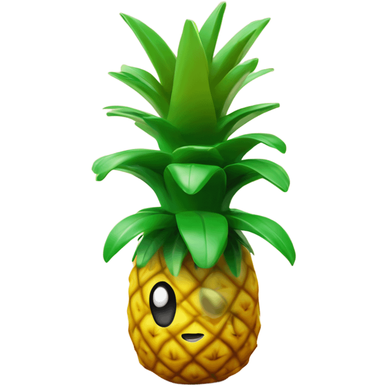 3D  pineapple  👱‍♀️🍍 with big shiny eyes.  pineapple cute  ☺️ emoji