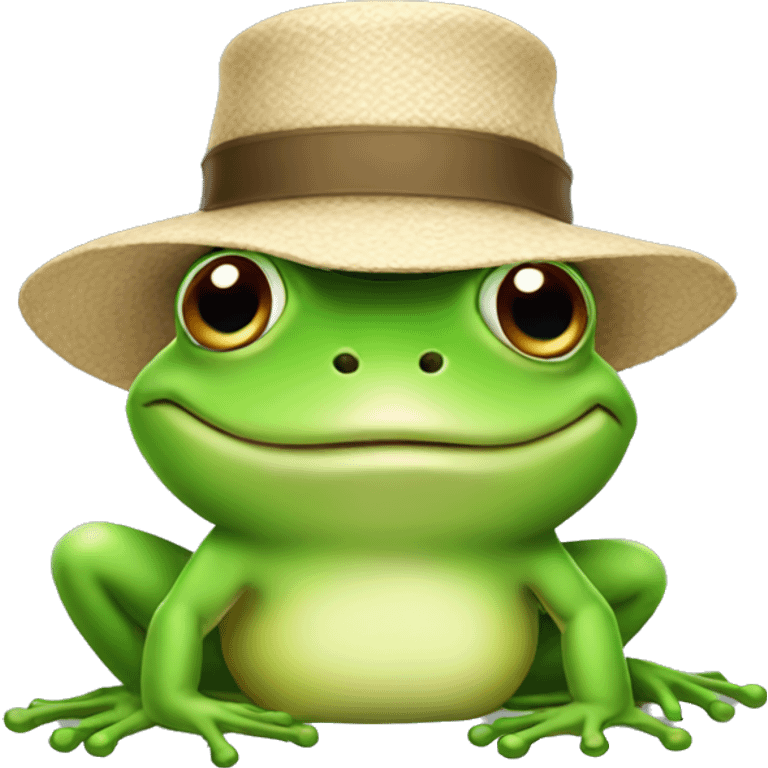 Frog wearing a hat emoji