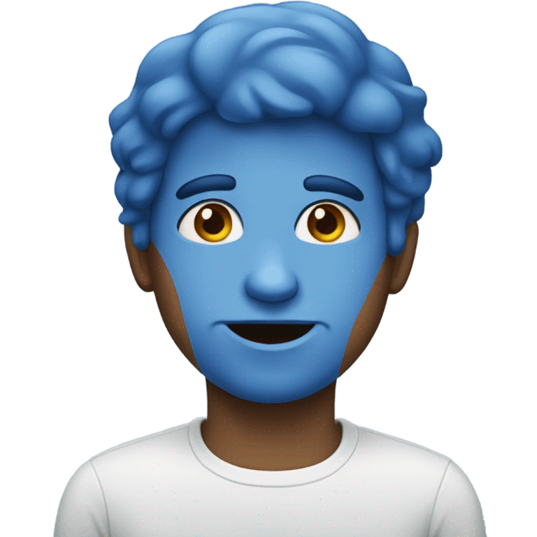 Emoji with blue face emoji