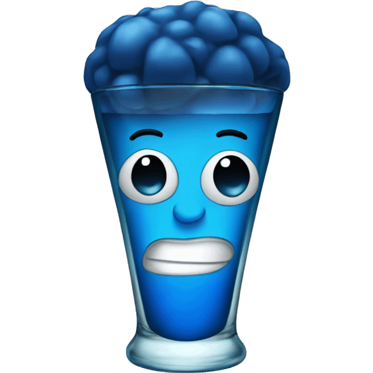 A glass of blue drink emoji