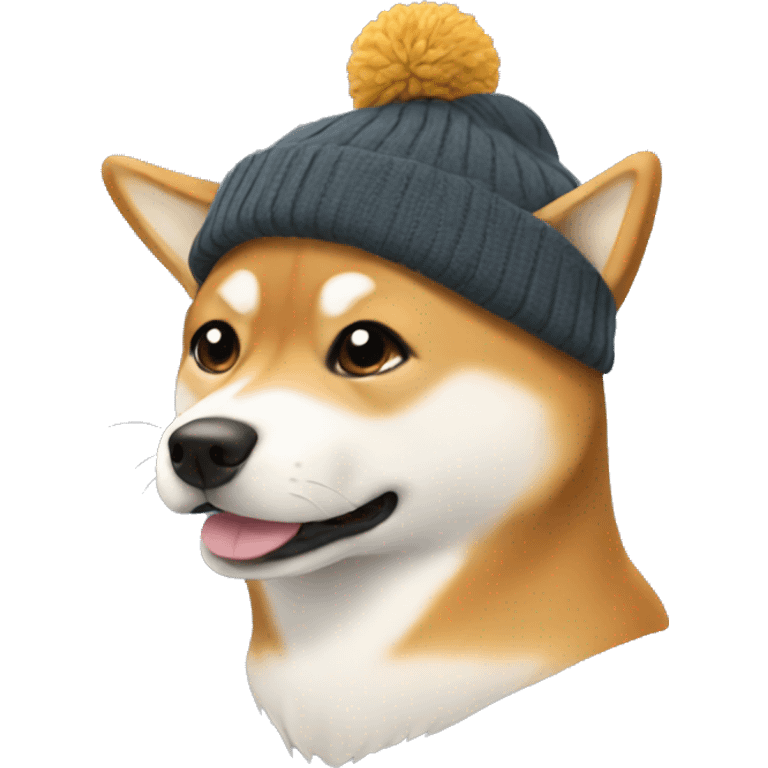 Shiba wearing a beanie emoji