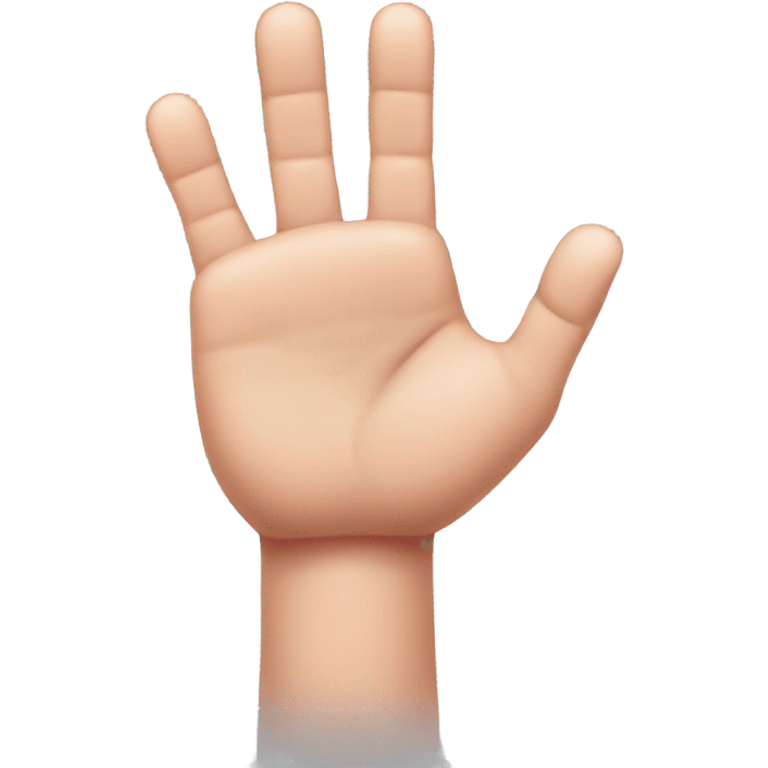 a hand that shows The sign of the horns(thumb, index and pinky fingers are straight)  emoji