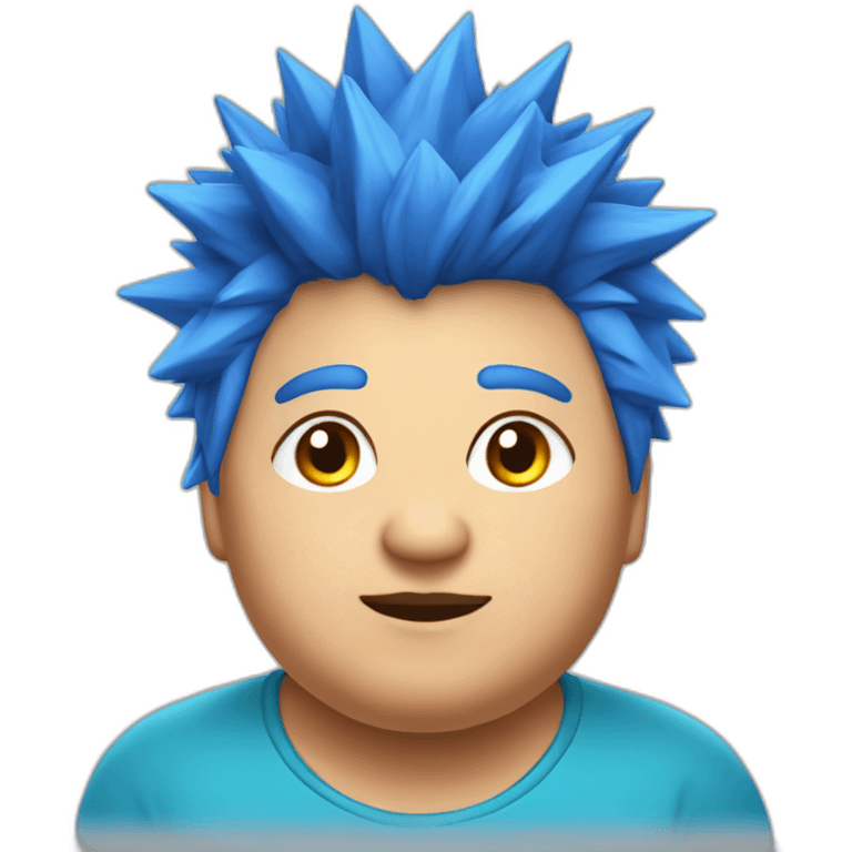 Older fat lesbian Chilean very short spiky bright blue hair emoji