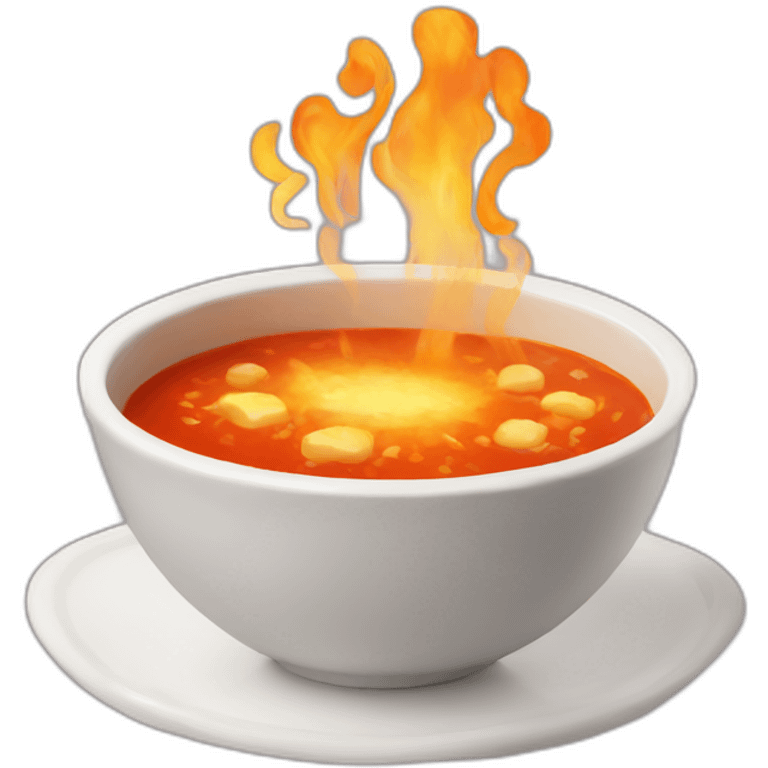 Fire emoji made of soup emoji