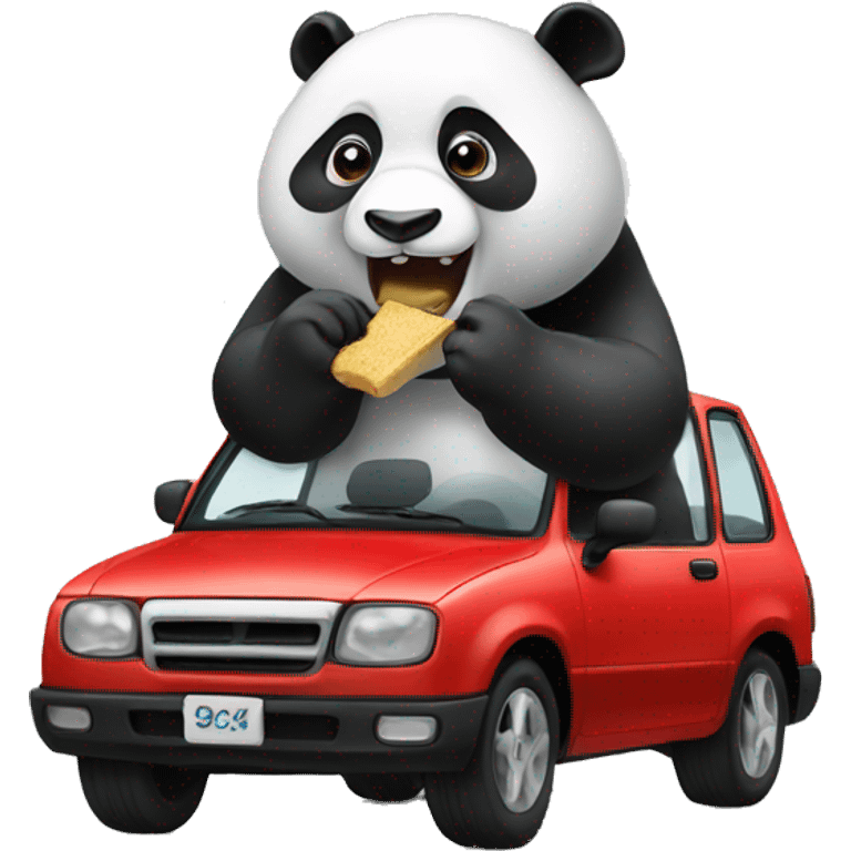 Panda eating car emoji