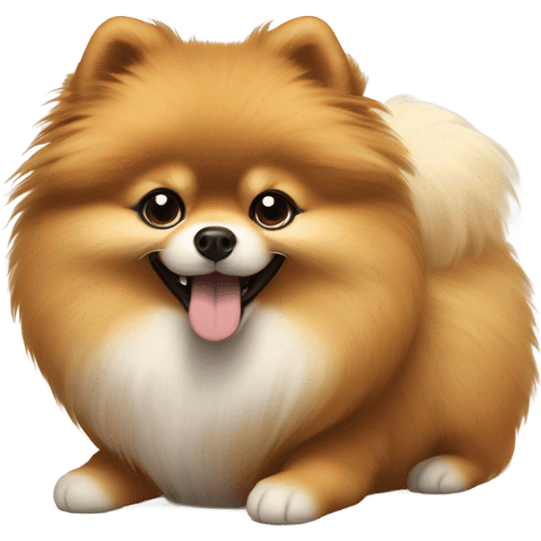 Pomeranian eating bread emoji