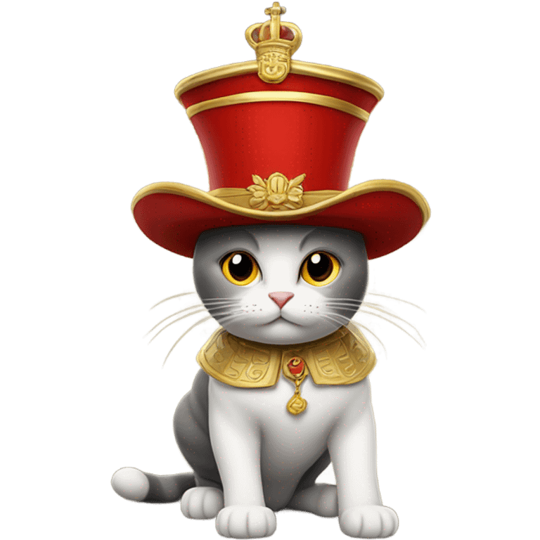 Cat wearing beefeater London hat emoji